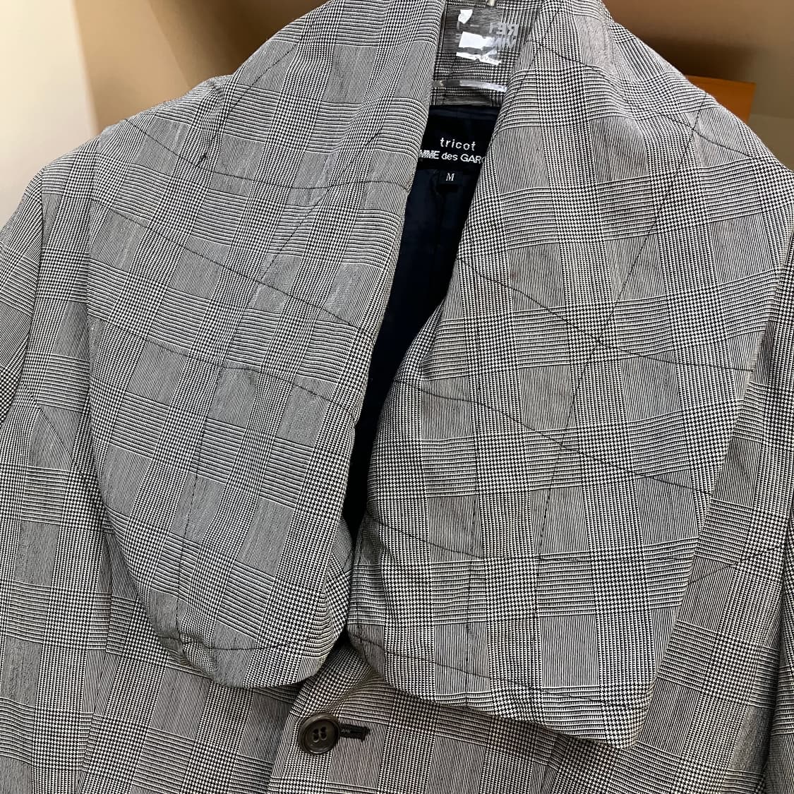 꼼데가르송 트리콧 체크 크롭자켓 M 상품이미지4