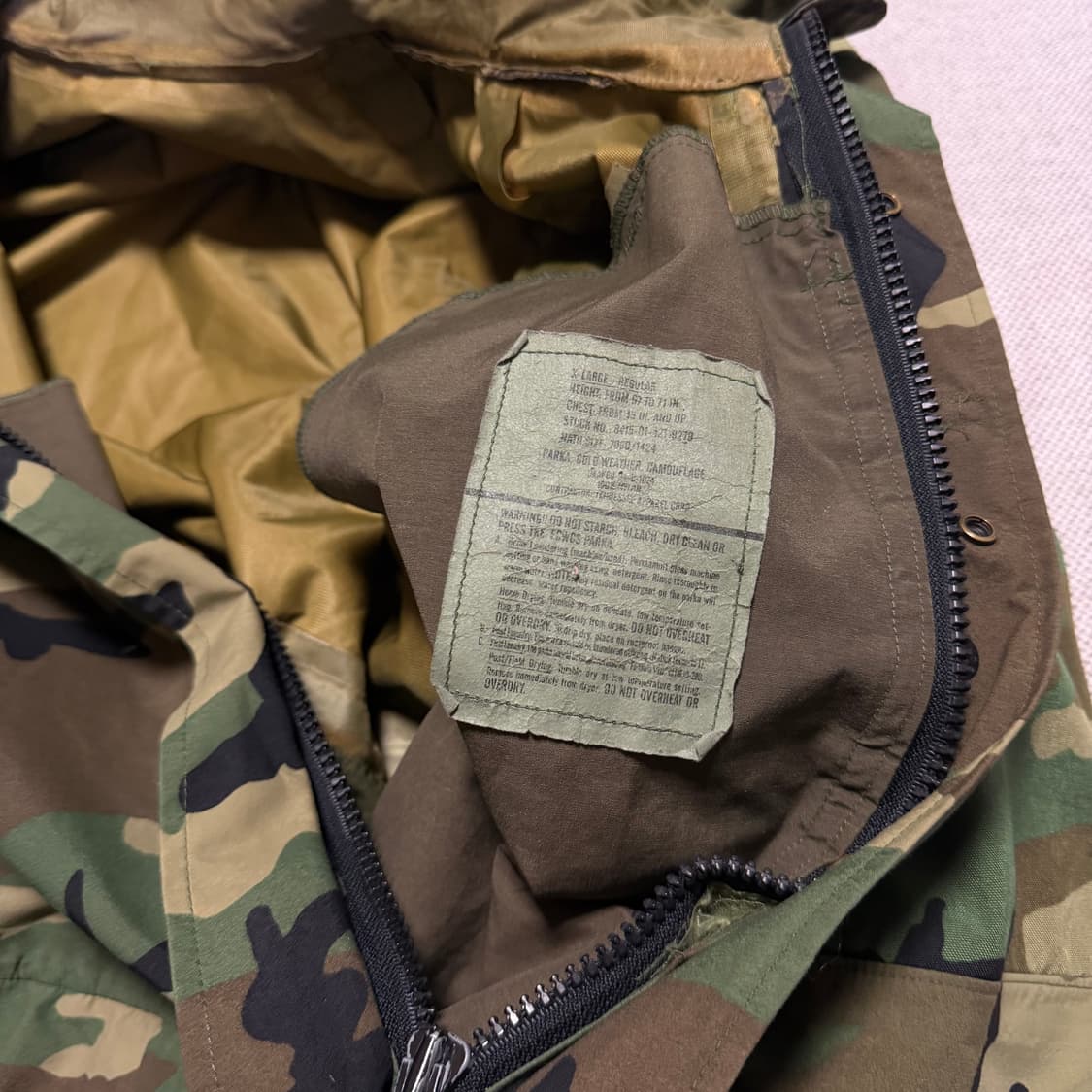 미군 우드랜드 카모 고어텍스 바람막이 자켓 상품이미지3