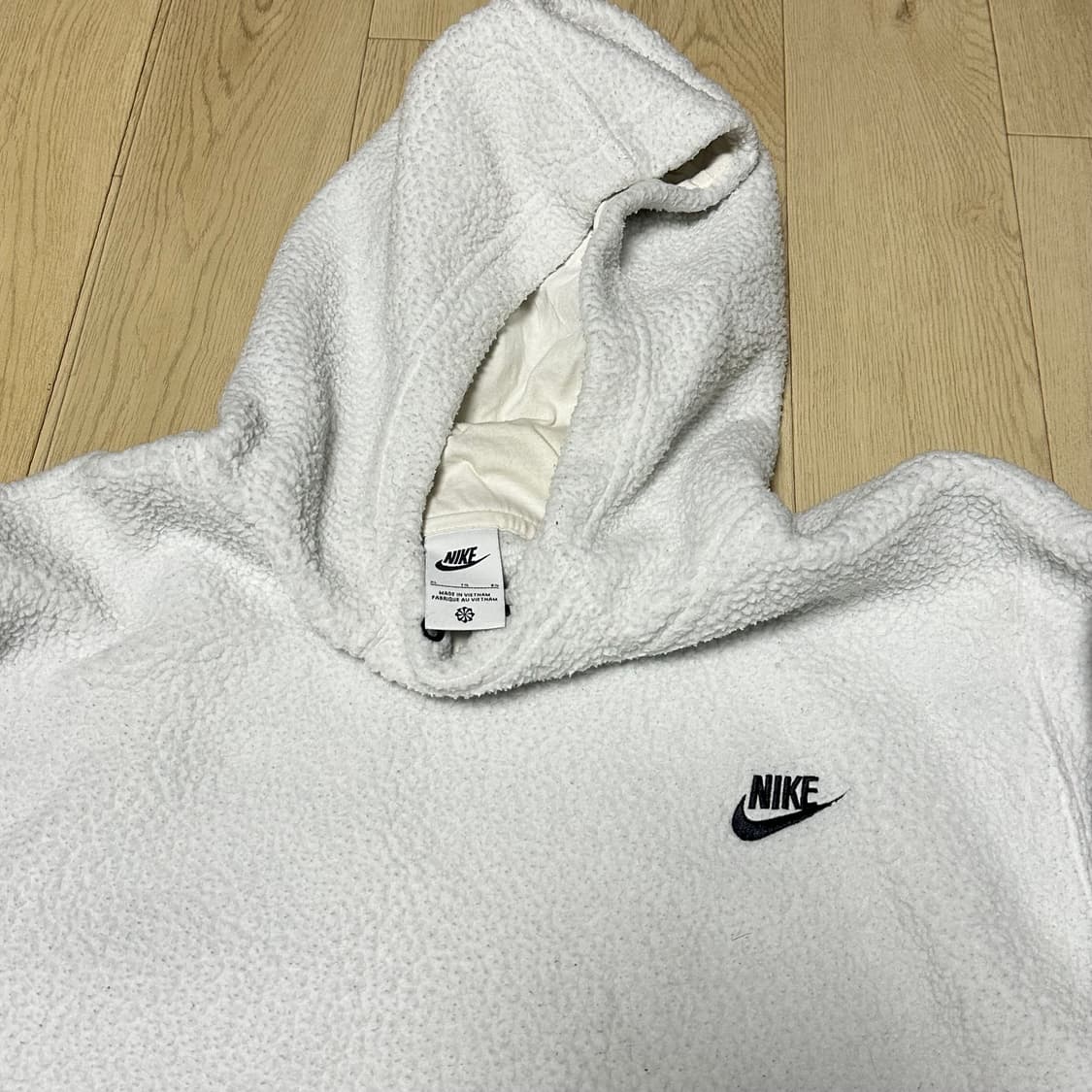 나이키 화이트 후리스 후드티 상품이미지3