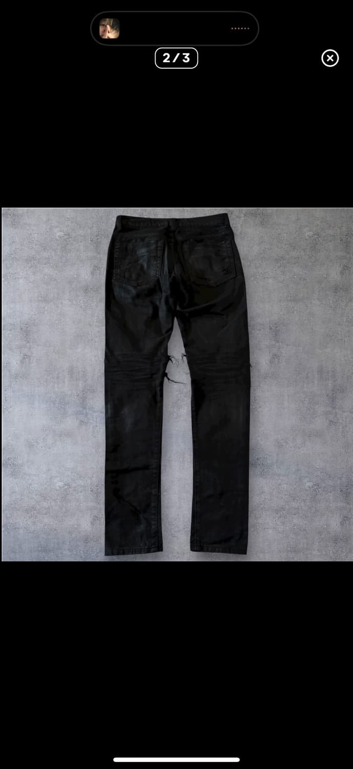 Damaged coted biker jeans 상품이미지2