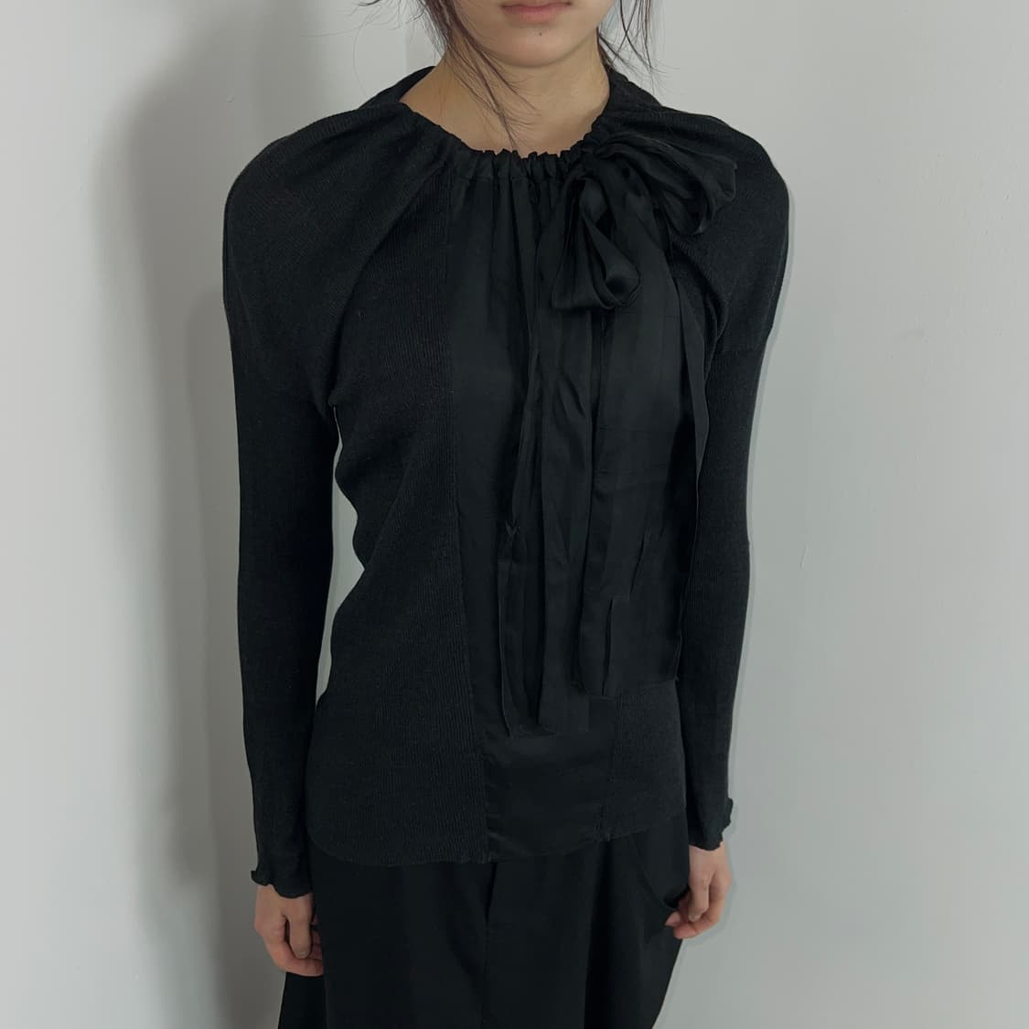 PRADA (프라다) 보우 타이 실크 니트 블라우스 상품이미지2
