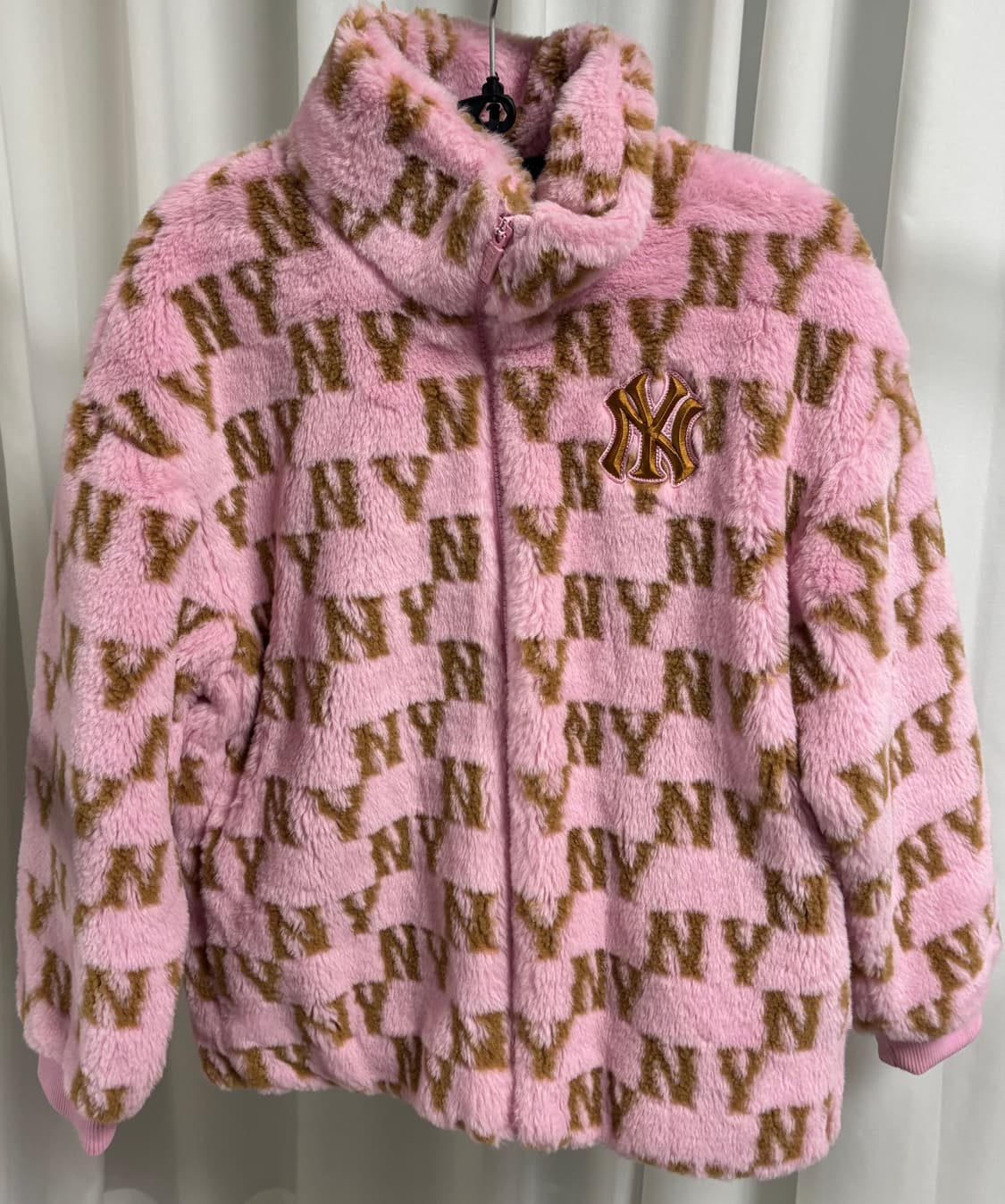 MLB 키즈 모노그램 후리스 핑크 13Y/155 상품이미지1