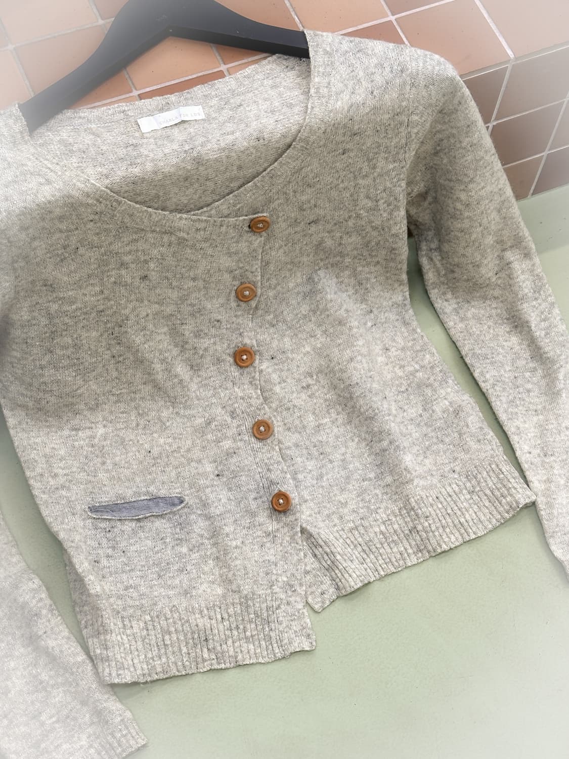 gray diagonal cardigan 상품이미지2