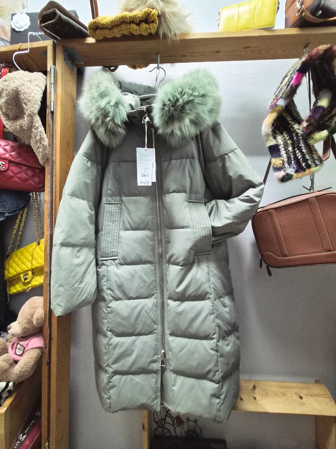 쥬시쥬디 폭스퍼후드 롱패딩 상품이미지1