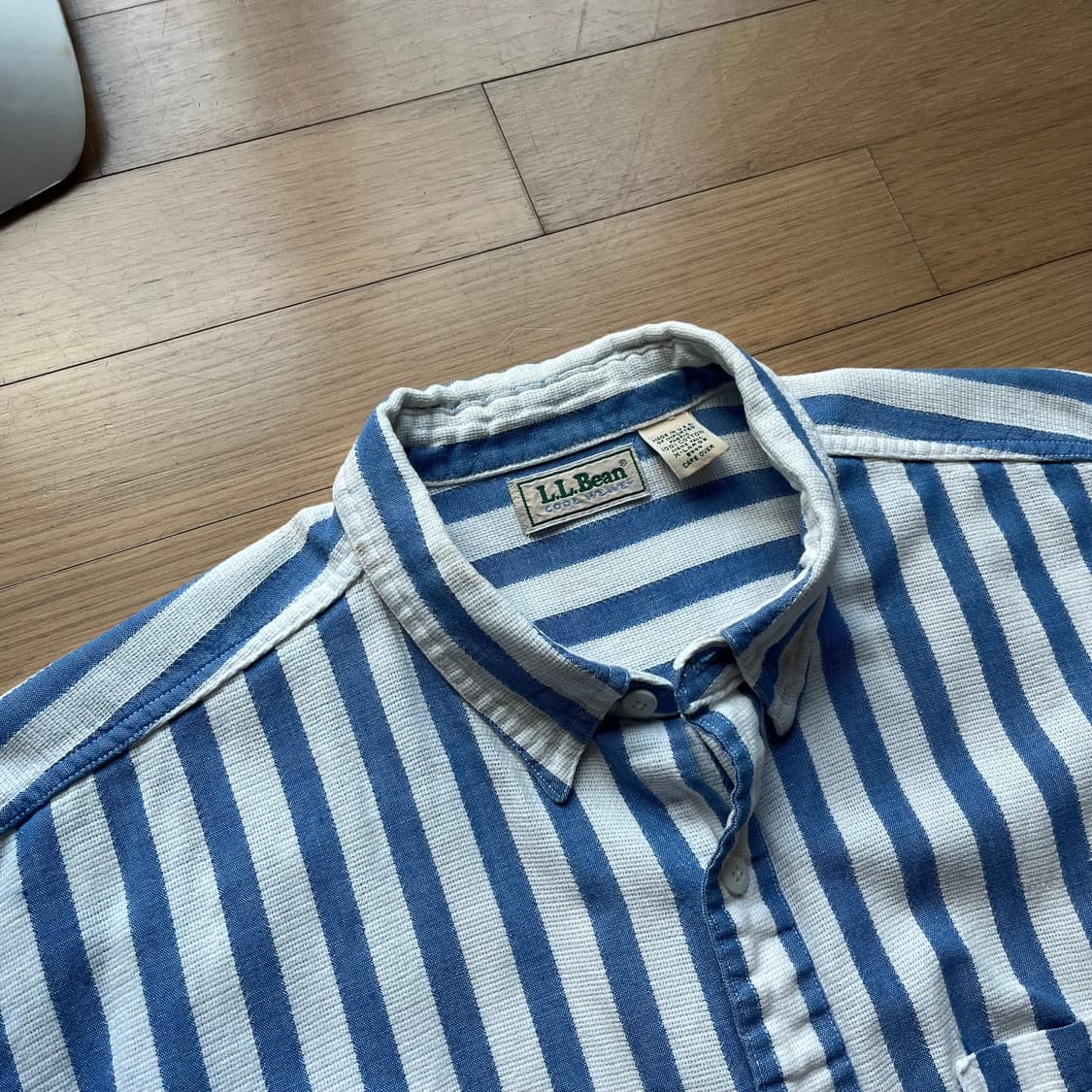 90년대 엘엘빈 쿨위브 스트라이프 반팔 셔츠 미국제조 USA 상품이미지7