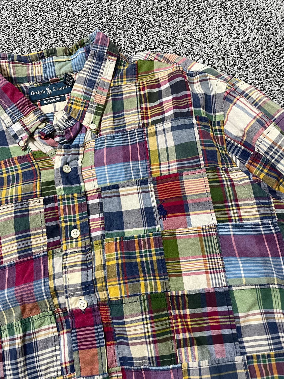 빈티지9. 폴로랄프로렌 커스텀핏 체크셔츠 패치워크 긴팔 셔츠 상품이미지2