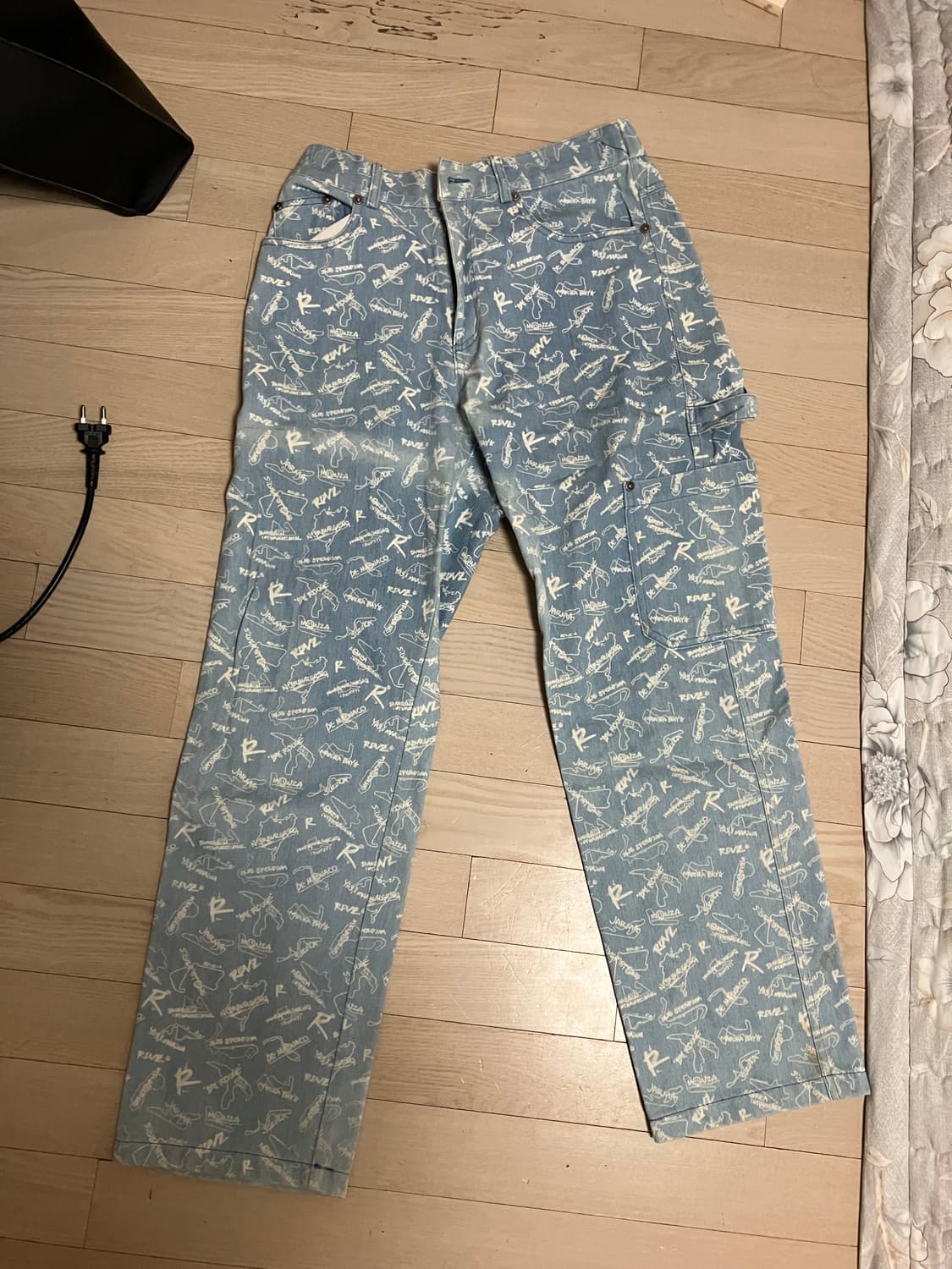 [L] 슈프림st 패턴 빈티지 스트레이트데님팬츠  상품이미지3