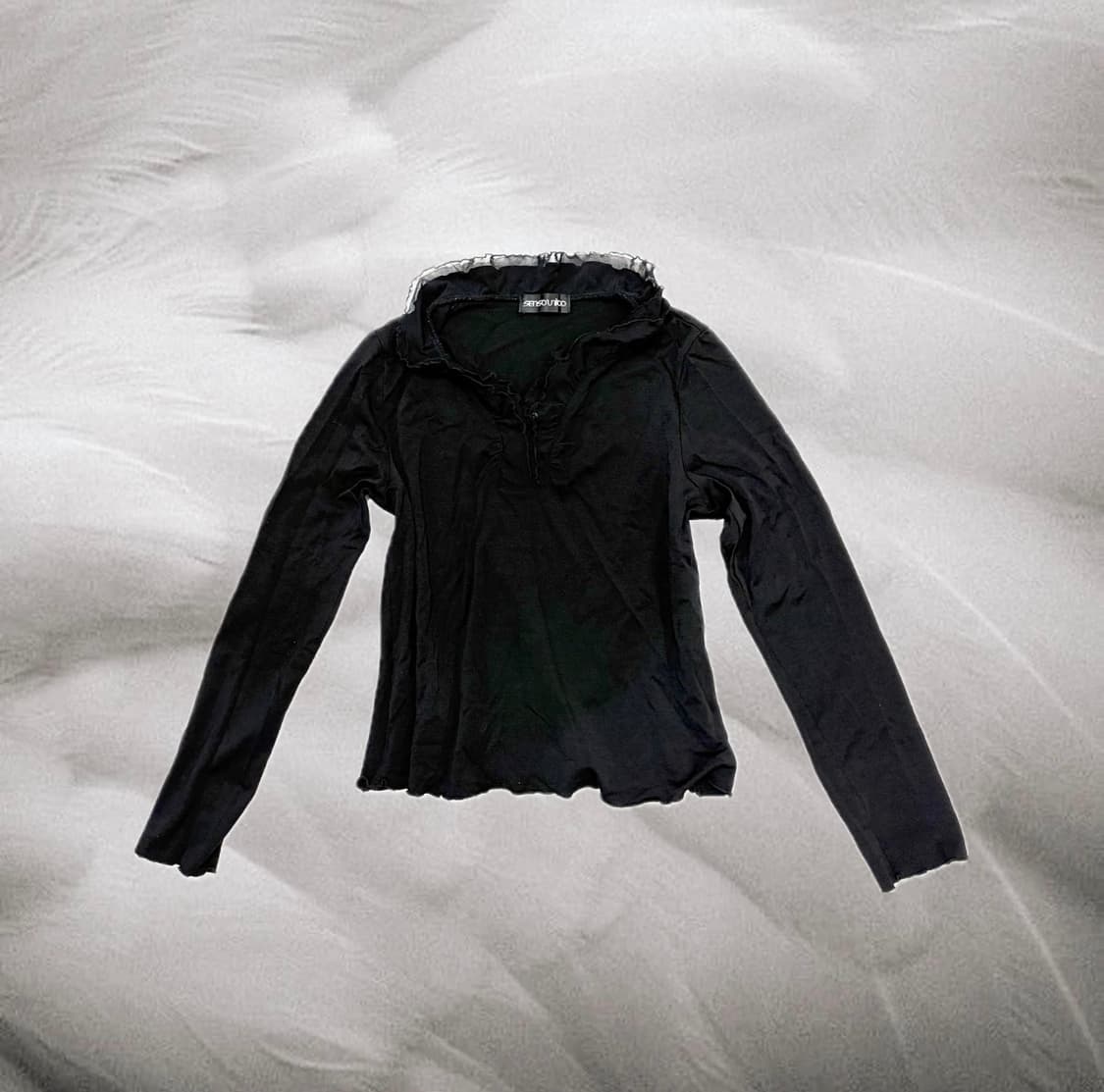 Vtg 센소유니코 블랙 프릴 슬리브 상품이미지1