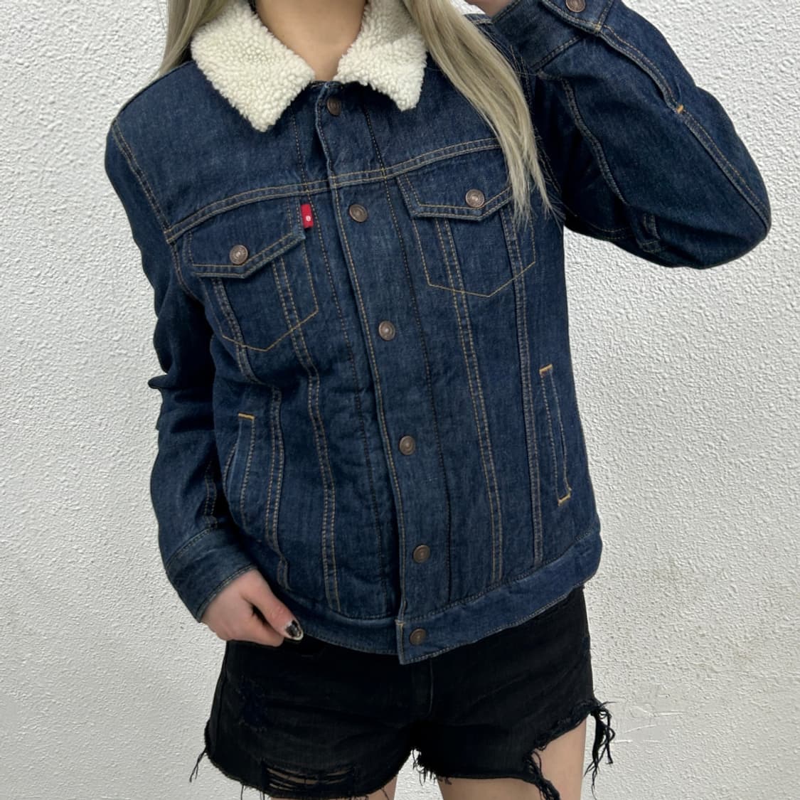 리바이스 보아 데님 청자켓 S 상품이미지1