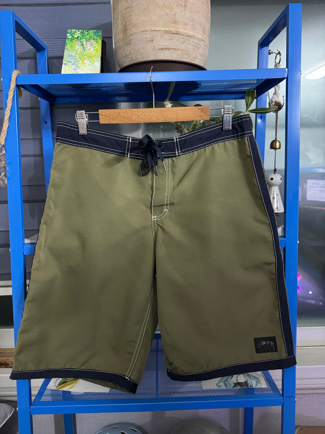 올드 스투시 카키 스웜팬츠 상품이미지1