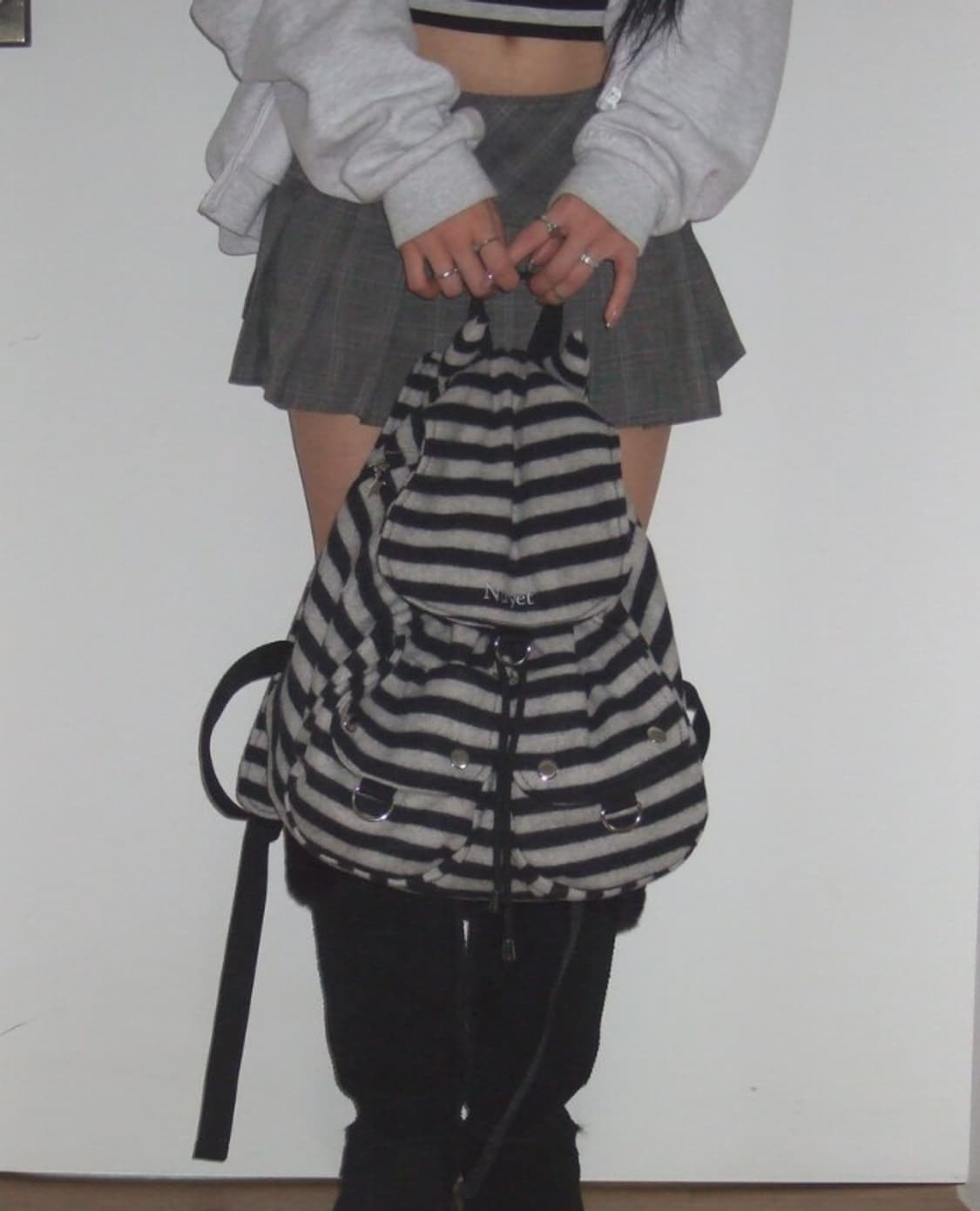 Devil Puff Backpack _ Black Stripe 상품이미지4