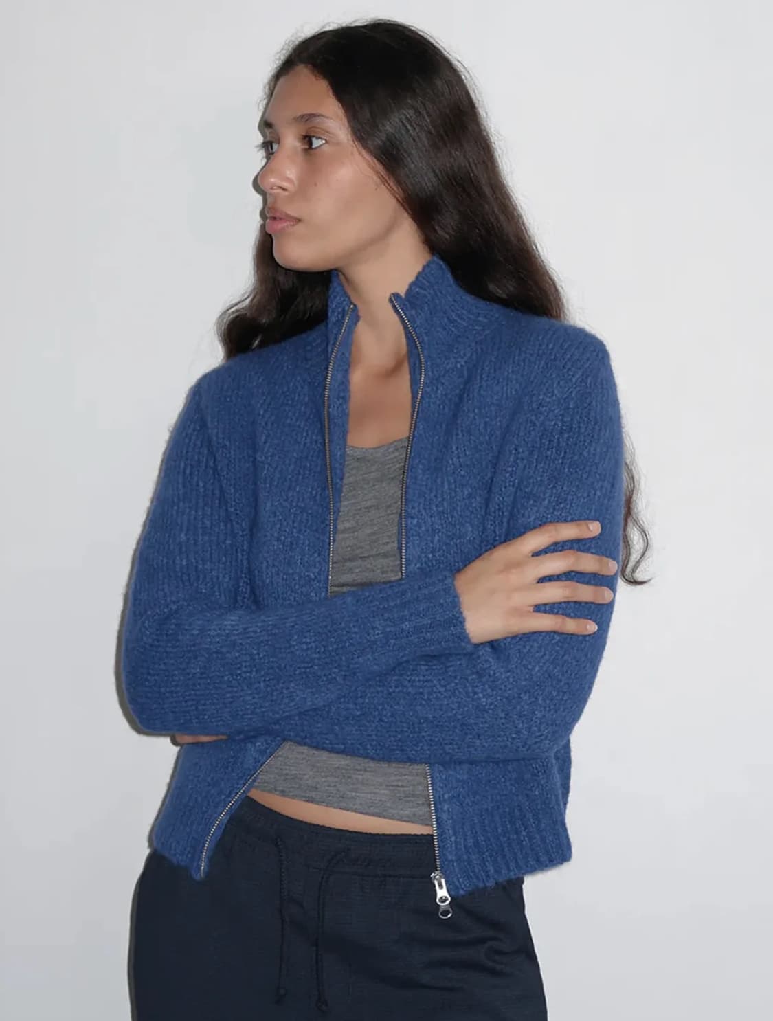 팔로마울 Paloma Wool 스타디움 소프트 집업 니트 가디건 블루 S 상품이미지8
