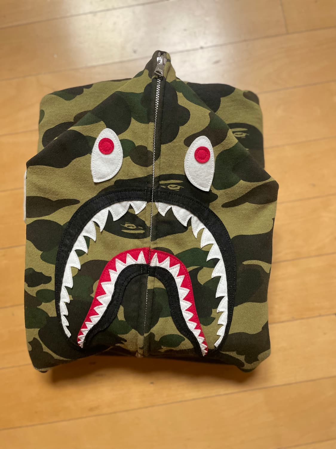 100% 정품 베이프 샤크 후드집업 녹계 XL 상품이미지1