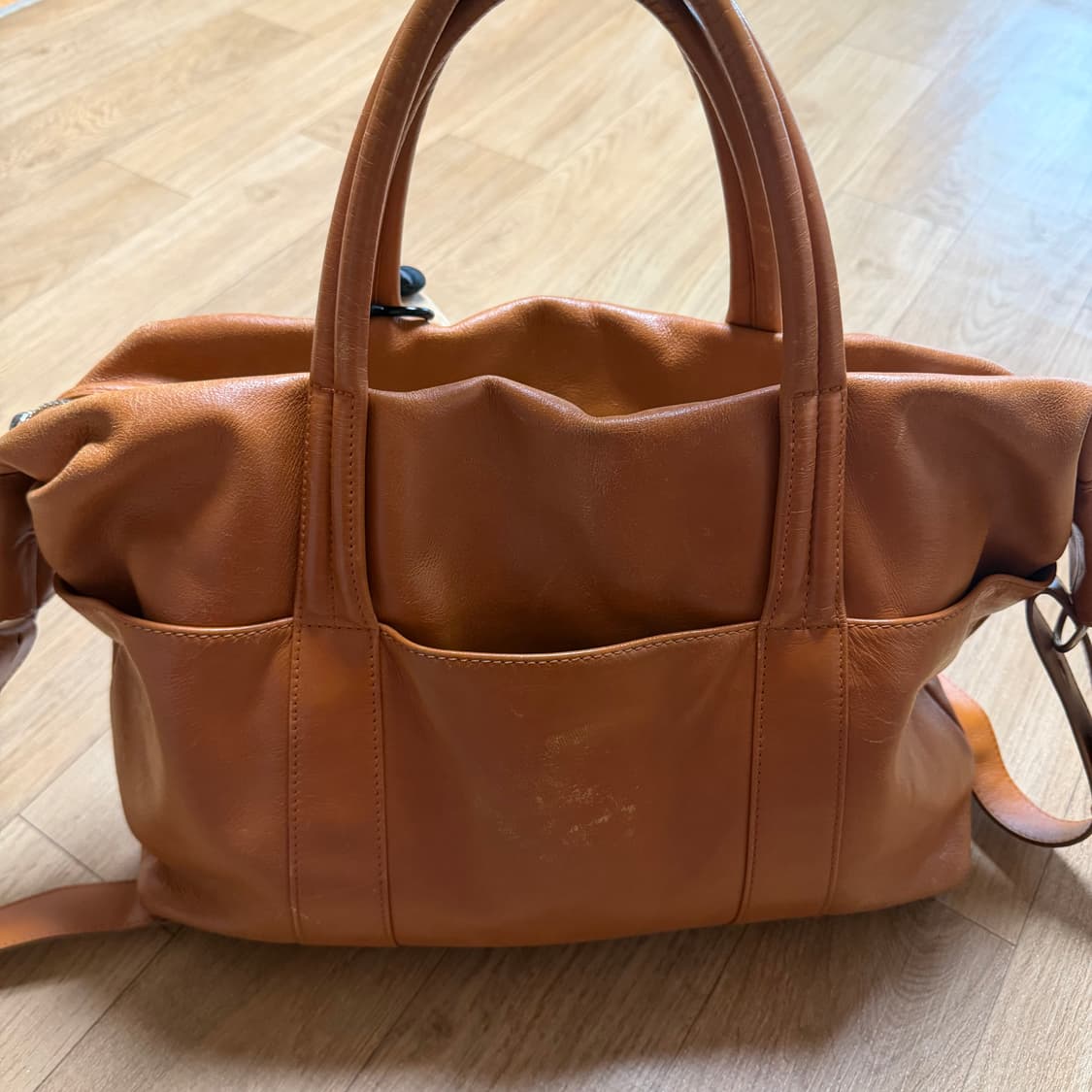 마르지엘라 브라운 레더 보스턴백 상품이미지3