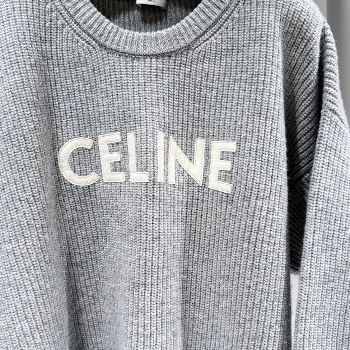 L / 셀린느 울 로고 오버사이즈 그레이 니트 상품이미지3