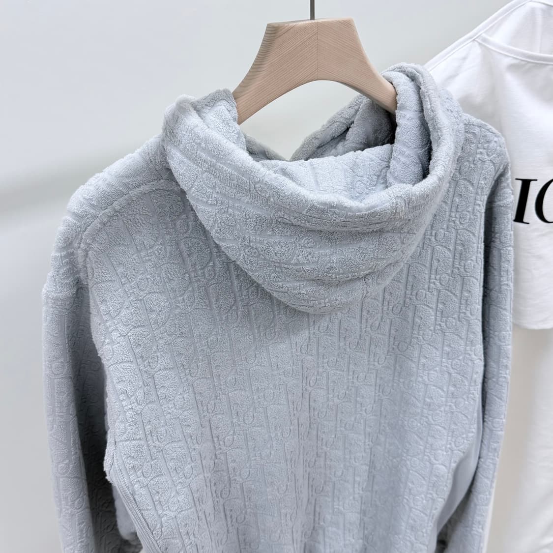 [S급/L] 디올 오블리크 코튼 테리 후드티 스카이블루 상품이미지5