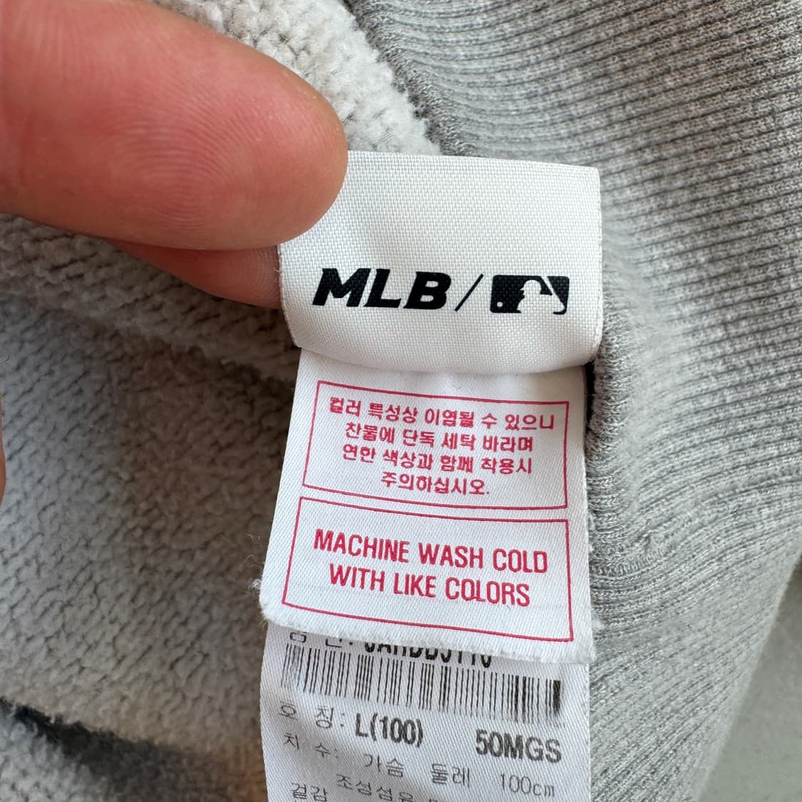 MLB 양키스 빅로고 후드티 그레이 상품이미지9