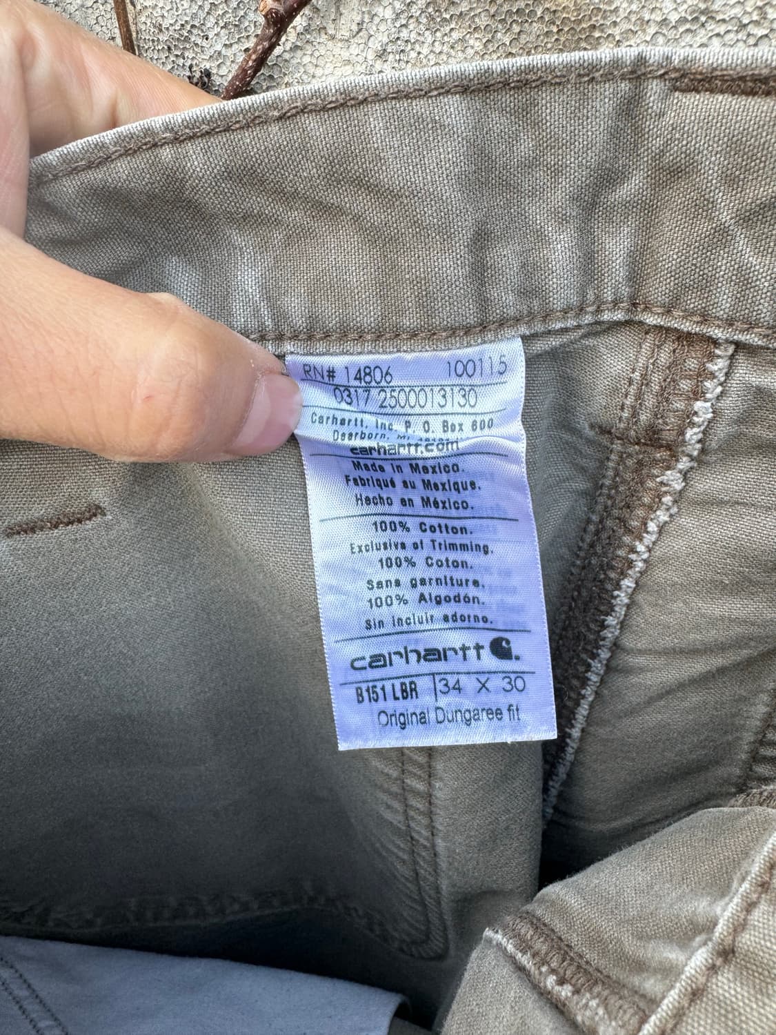 칼하트 빈티지 b151 LBR 카펜터 싱글니 카고 워크 팬츠 상품이미지8