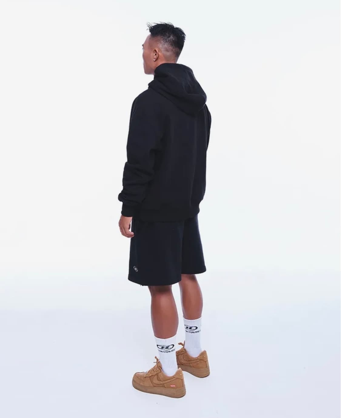 (3)본투윈 빅 크롬 B 로고 후디 블랙 후드티 상품이미지3