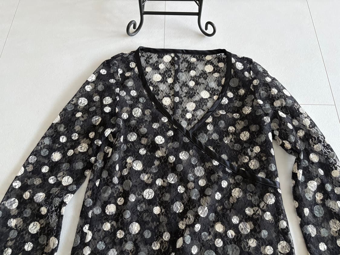 dot lace sheer top 상품이미지4