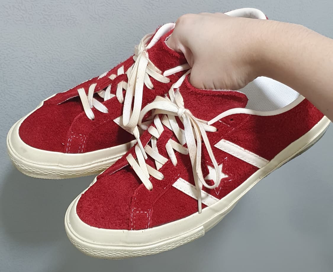 컨버스 재팬 Star & Bars 레드 스웨이드 265 상품이미지5