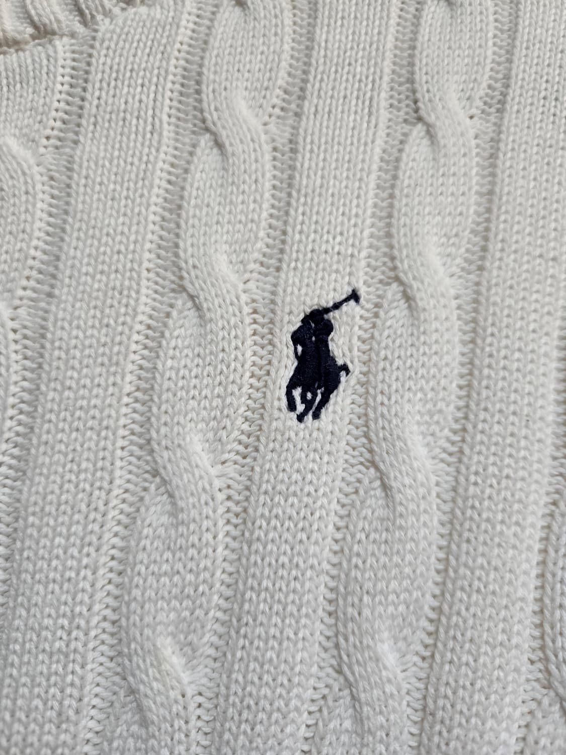 폴로 랄프로렌 여성 화이트 케이블 니트(S사이즈) 상품이미지4