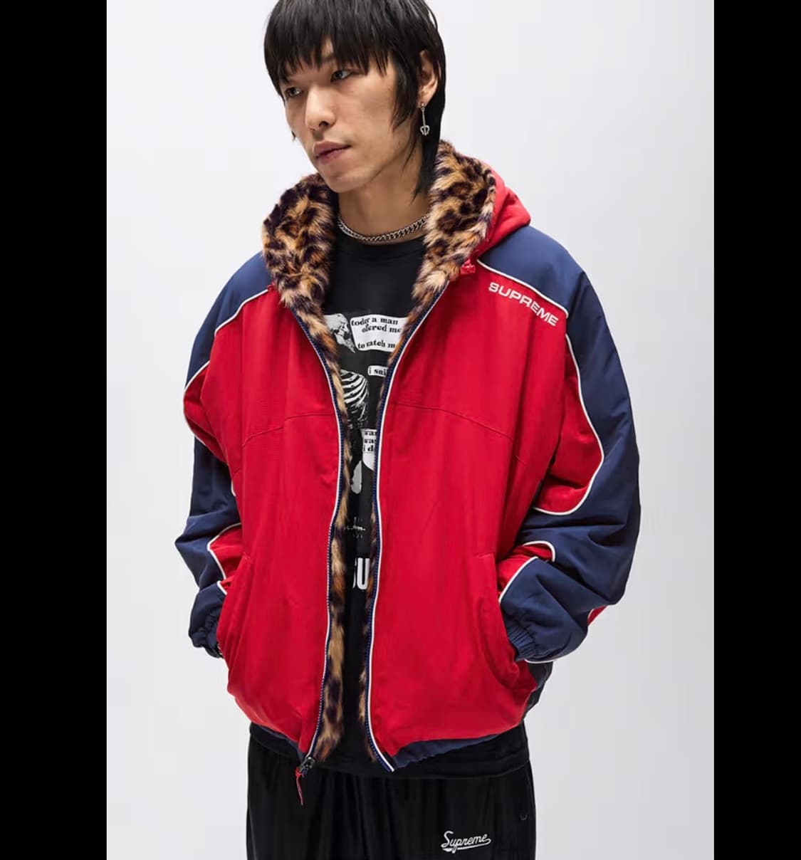 슈프림 포우 퍼 리버시블 후드 트랙 자켓 레드 L 상품이미지1