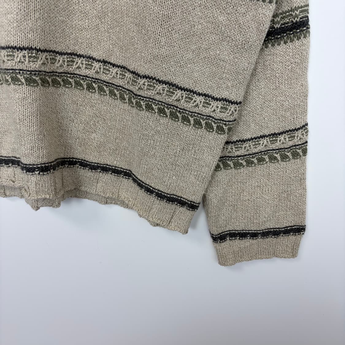 90s 유나이티드 컬러스오브 베네통 패턴 니트 티셔츠 상품이미지5