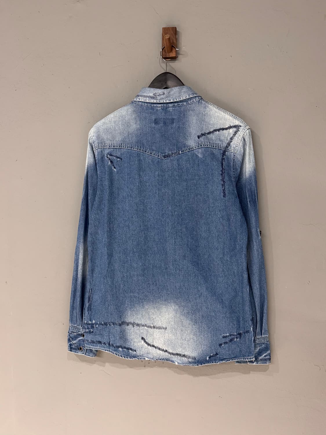 로우박스 그런지 웨스턴 데님셔츠  상품이미지5