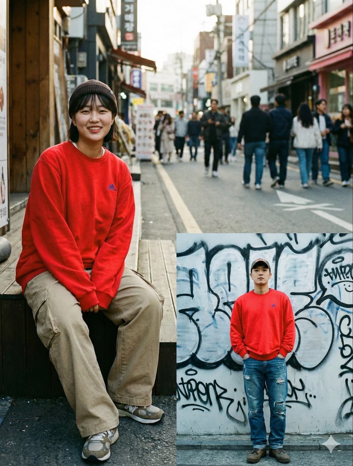 adidas Red & Blue Logo Sweatshirt (110) 상품이미지1