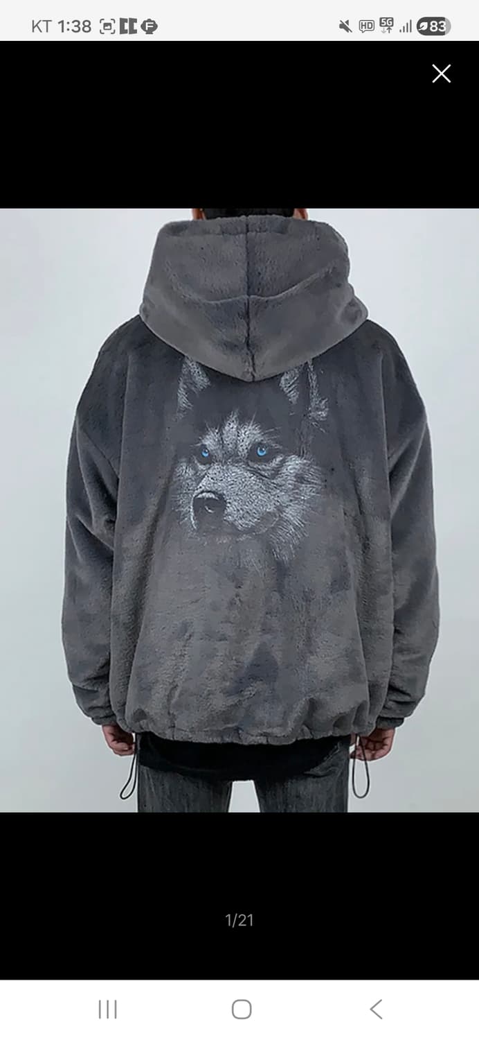 [ M ] 에이메이드 퍼 후드 집업 자켓 그레이 상품이미지1