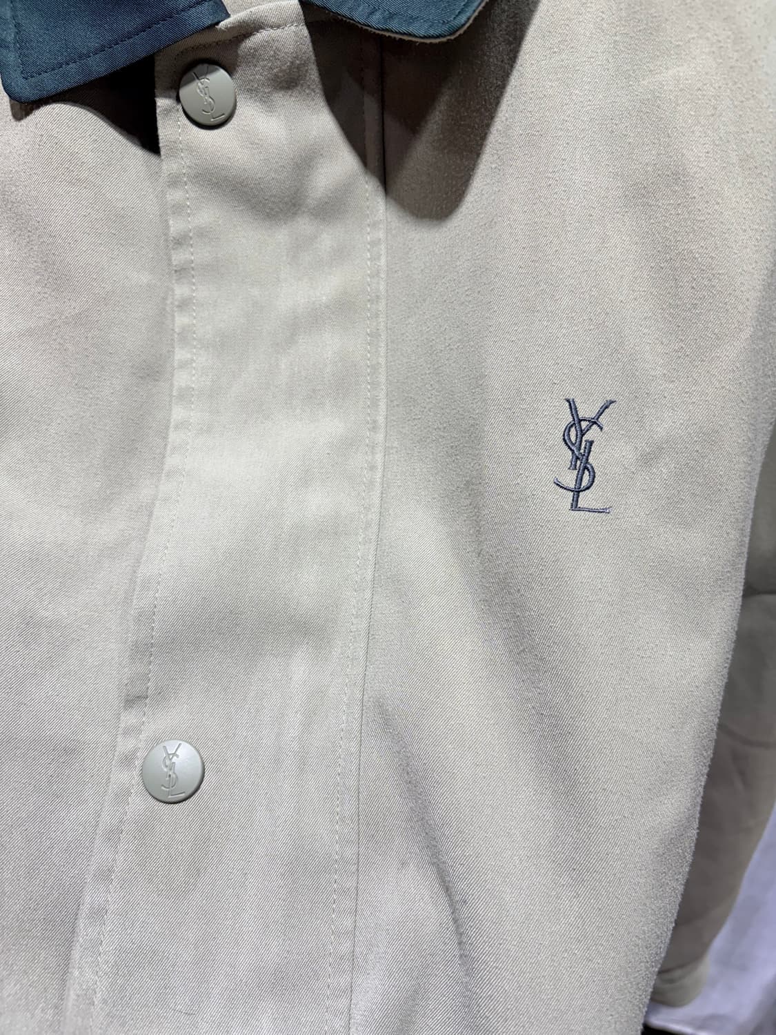 XL YSL 입생로랑 심볼로고 카키베이지 버튼 자켓 상품이미지4