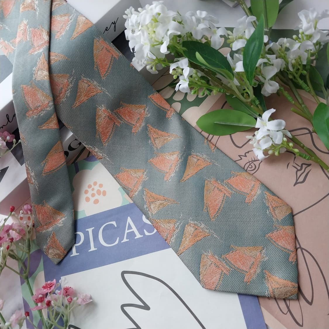 제이프레스 세일링 보트 패턴 컬러 넥타이 9.5cm A+등급 K2248
 상품이미지4