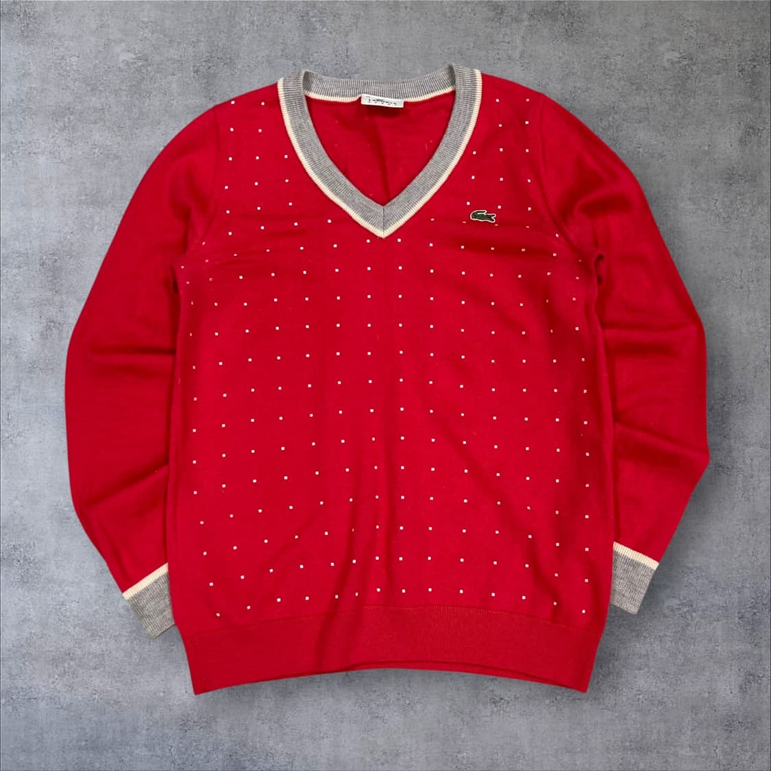 라코스테 레드 컬러 스몰 로고 니트 상품이미지1