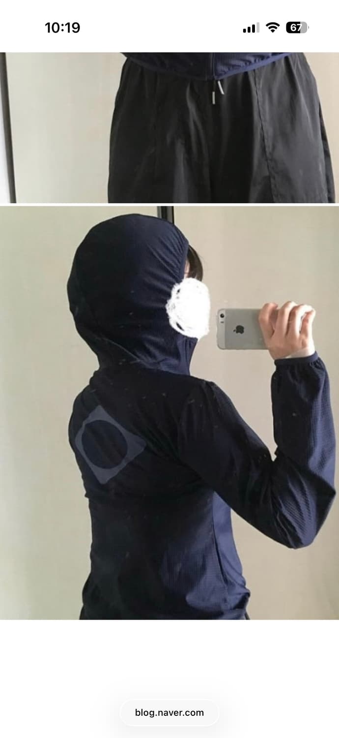 미스치프 후드 와플 집업 네이비 23fw 상품이미지3