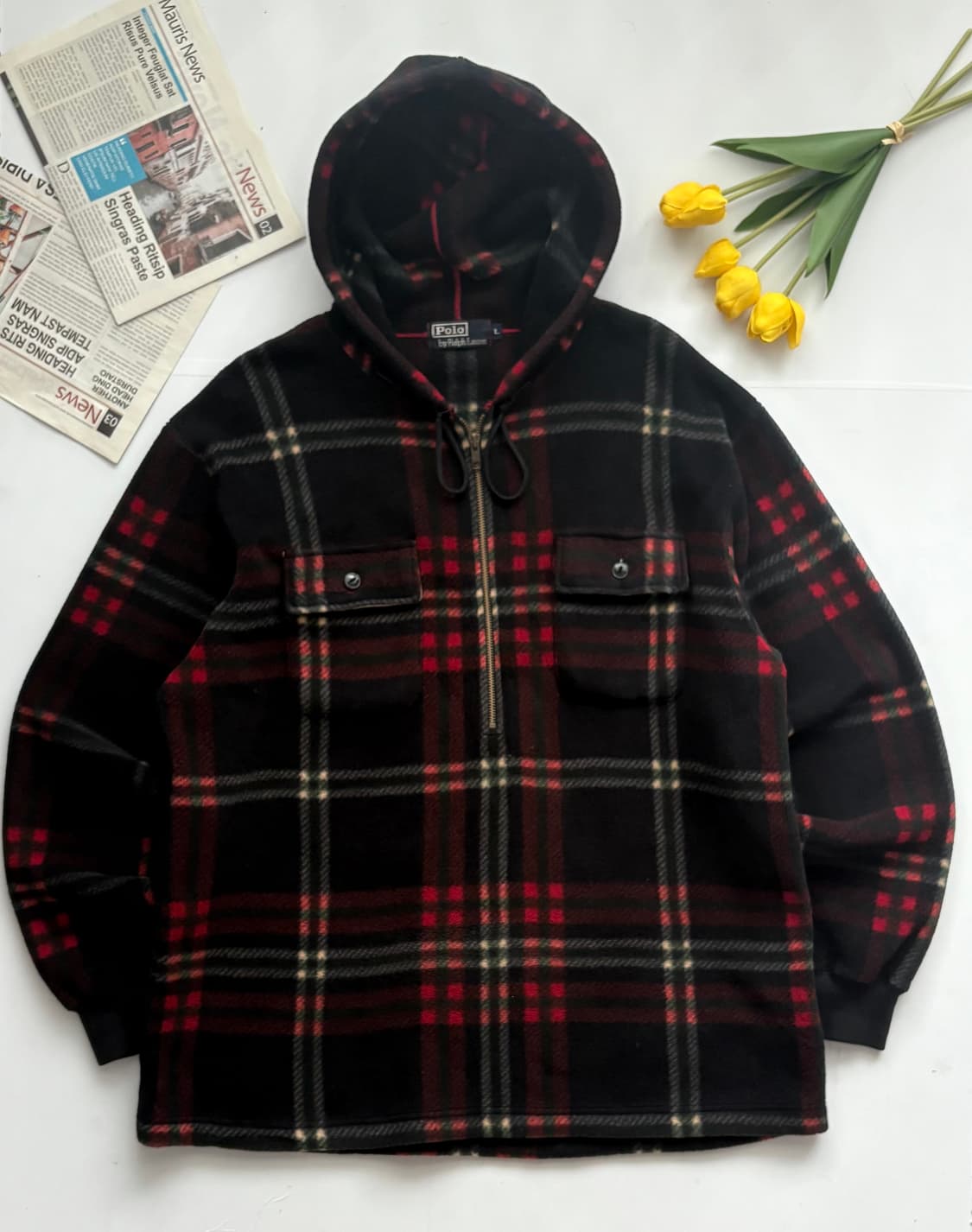 Polo 폴로랄프로렌 빈티지 체크 플리스 후드 상품이미지2