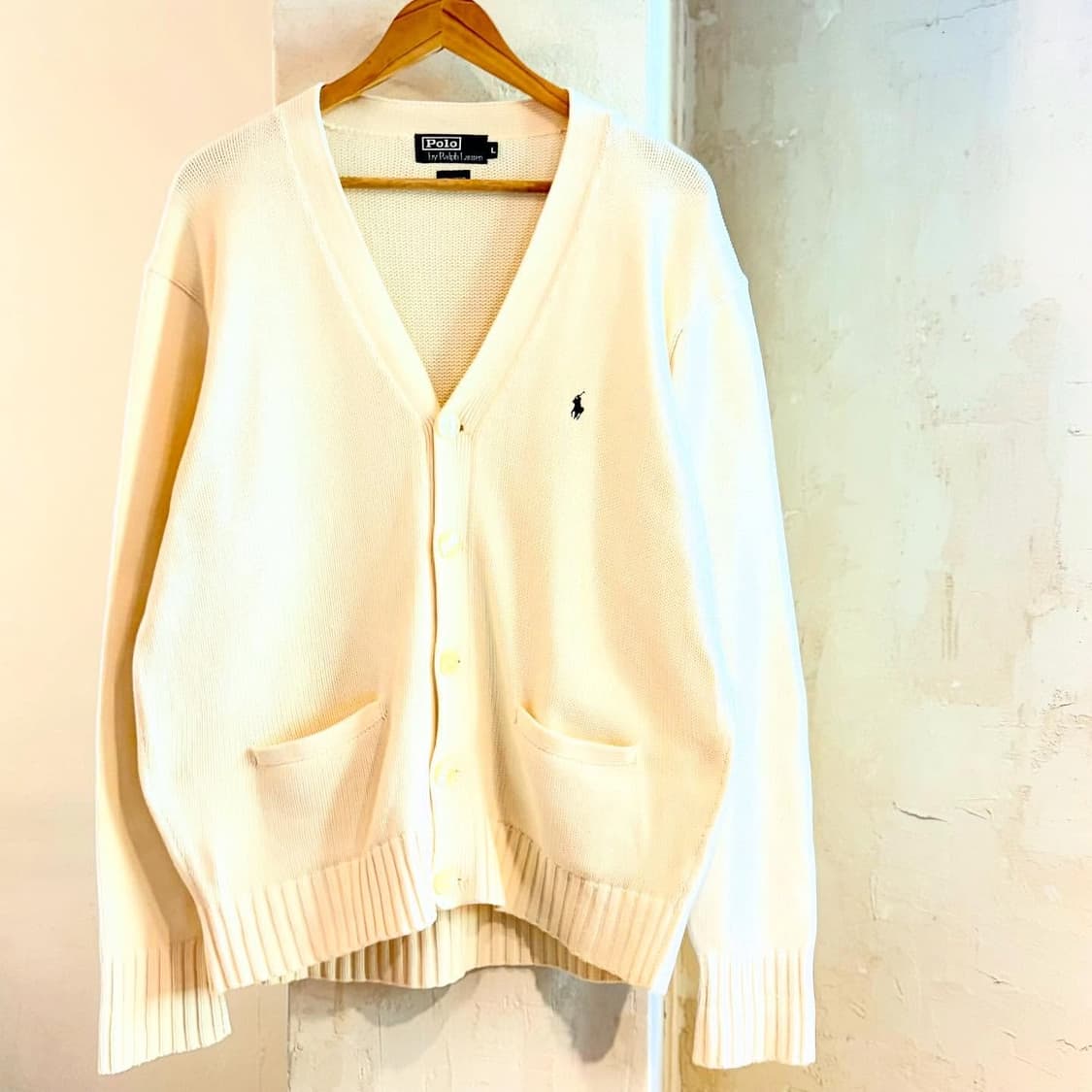 폴로랄프로렌 크림 코튼 가디건 상품이미지2