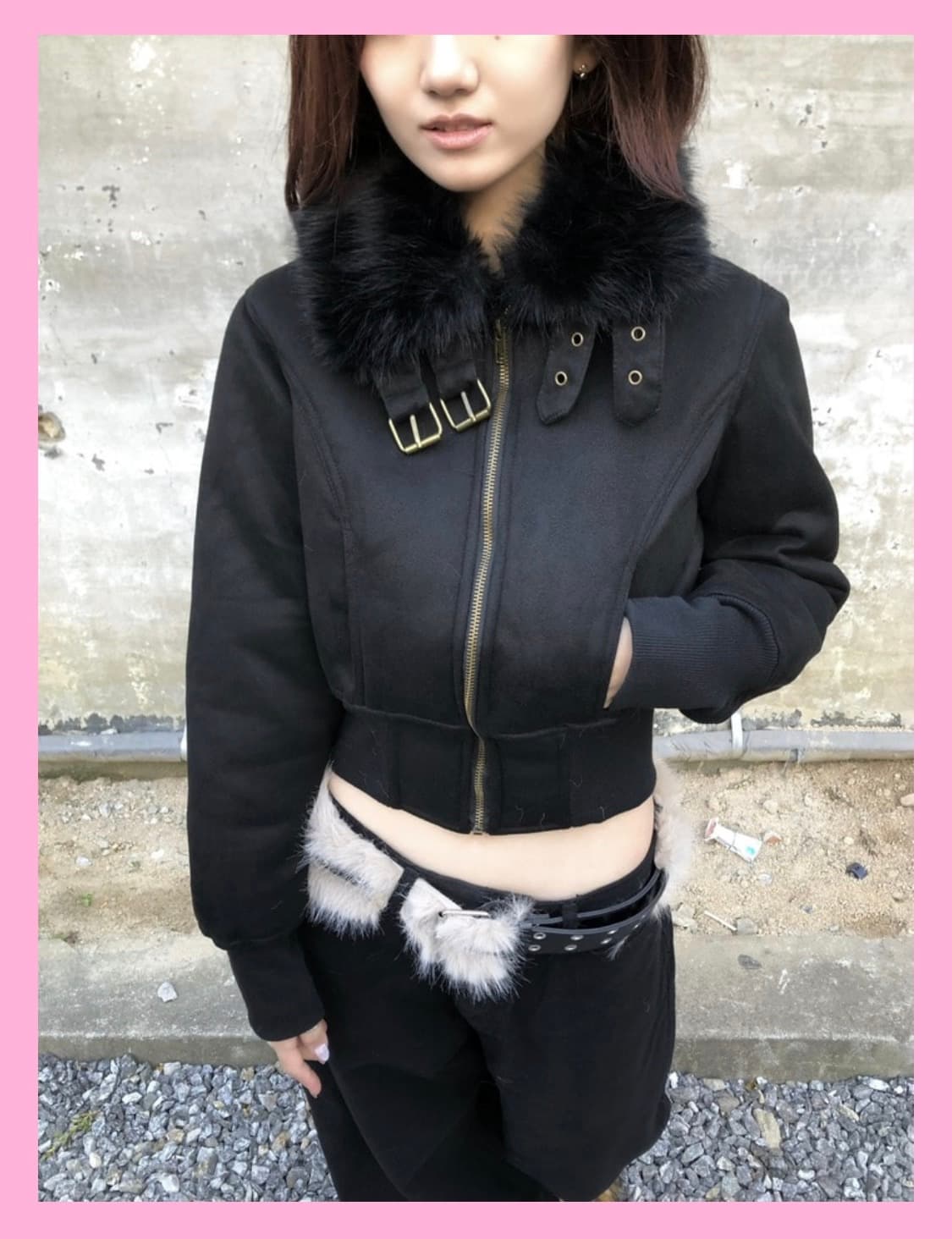 크롭 퍼 무스탕 상품이미지3