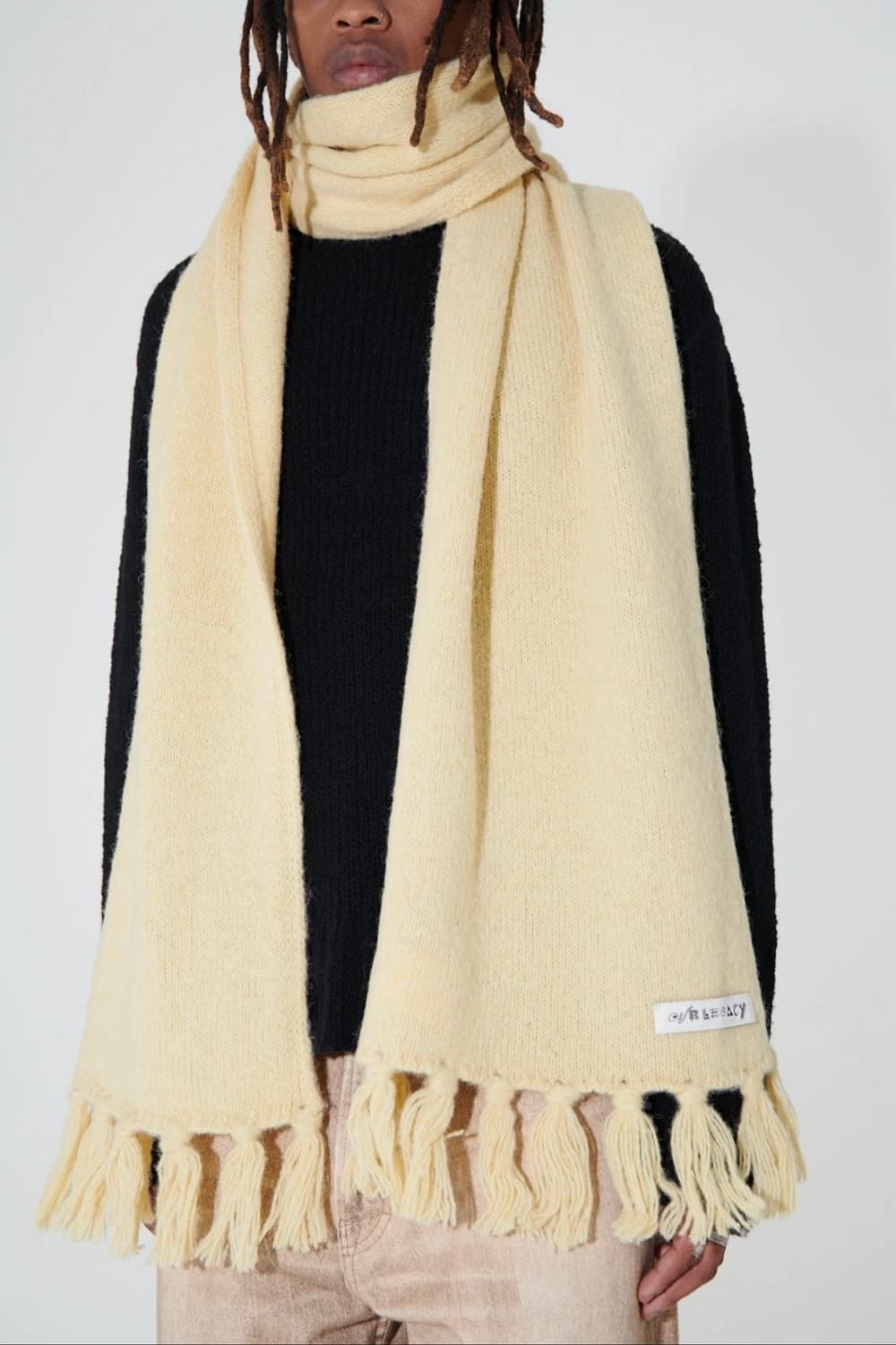 아워레가시/ 니트 머플러 카나리 옐로우 실크 울/ Free 상품이미지4