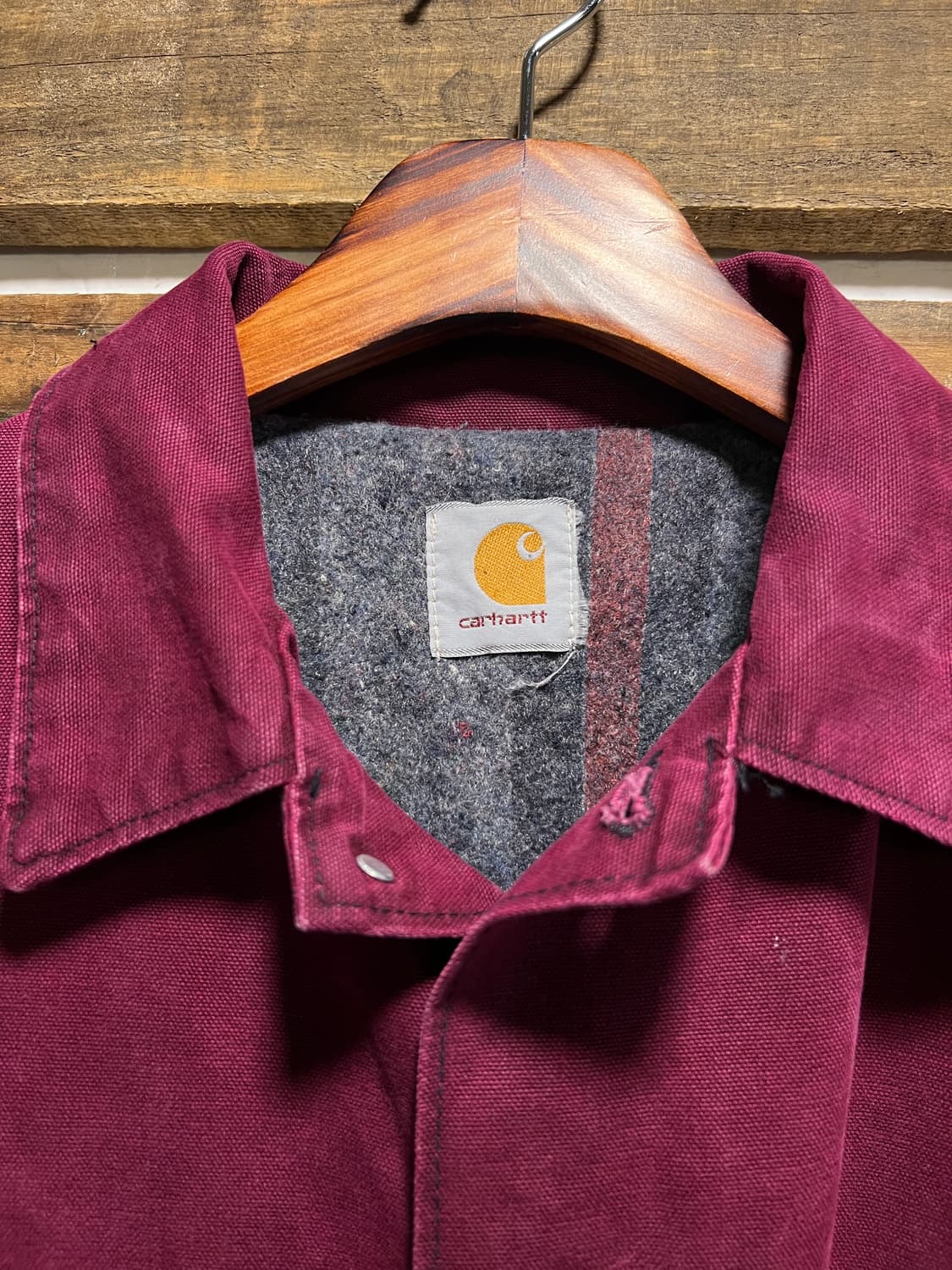 [XL]90's 칼하트 USA CB181 블랭킷 라이닝 루비 초어 자켓 상품이미지2