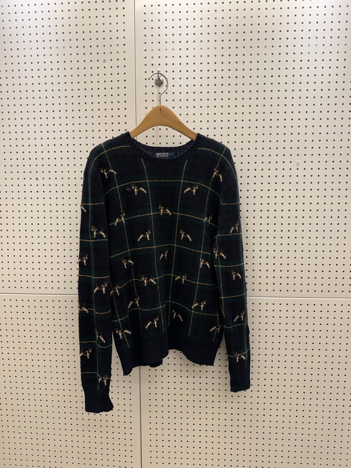 폴로 랄프로렌 도그 자수 체크 울 니트 U1388 상품이미지2