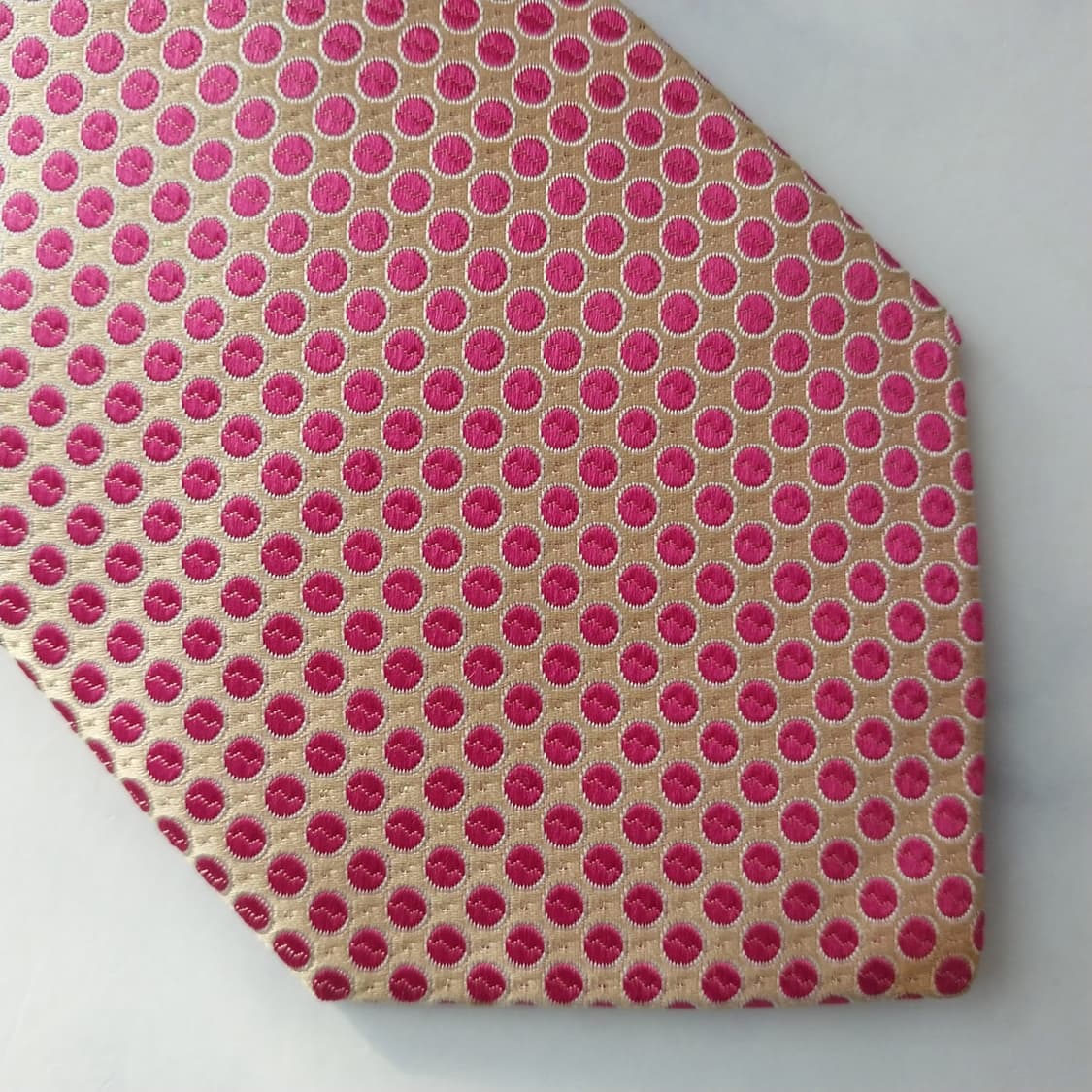 아쿠아스큐텀 실크 핑크 도트 넥타이 8.6cm A+등급 K1609
 상품이미지9