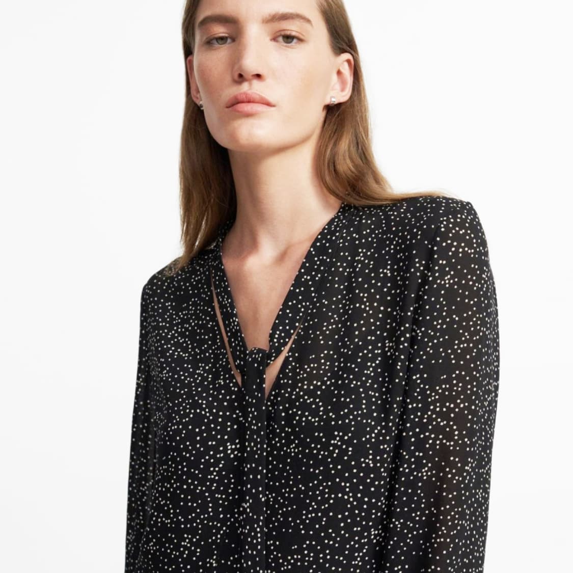 띠어리(Theory) 타이넥 실크 도트원피스 44/ 상품이미지3