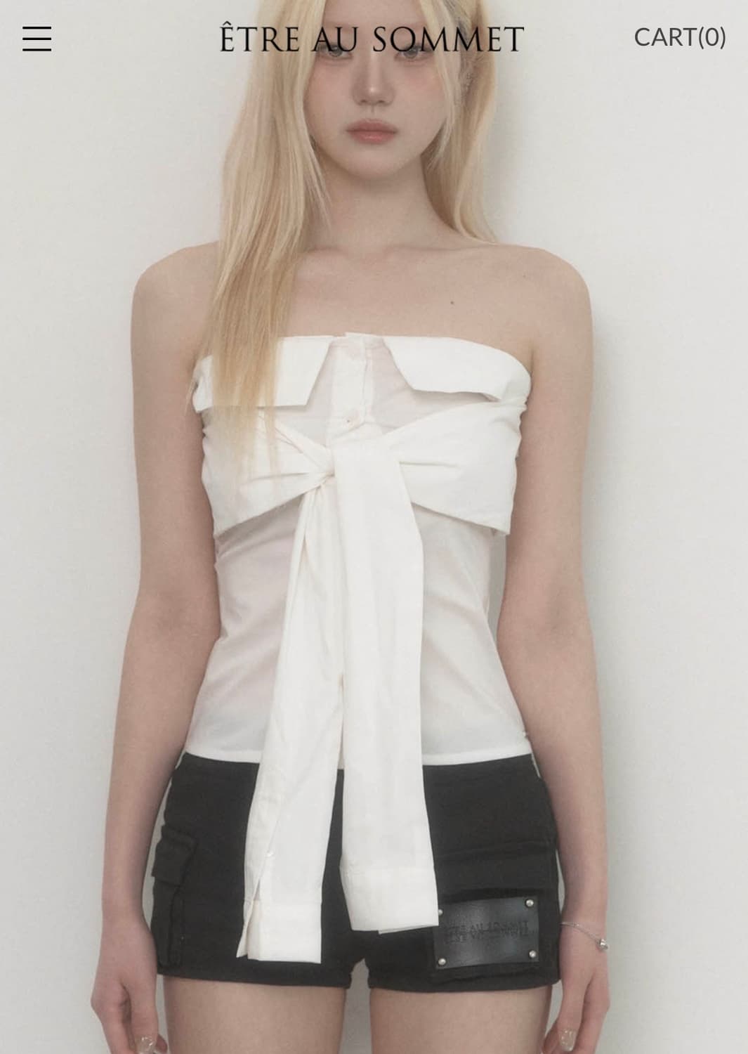 에트오소메 tie shirt tube top 상품이미지3