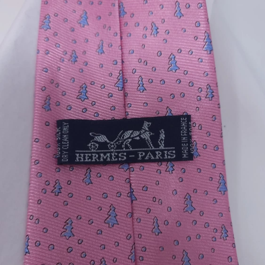 에르메스 핑크 실크 넥타이 (Made in France) 상품이미지6