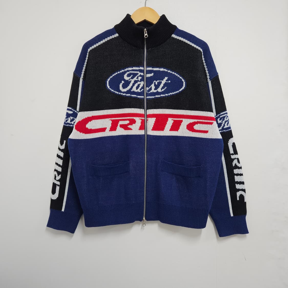 택포) 크리틱 레이싱 니트집업 L 상품이미지1