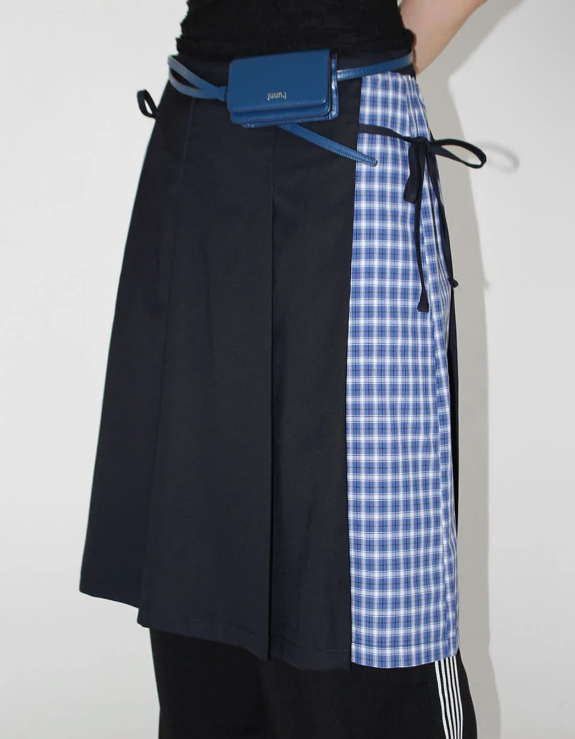 아케 체크 플리츠 레이어드 스커트 상품이미지3