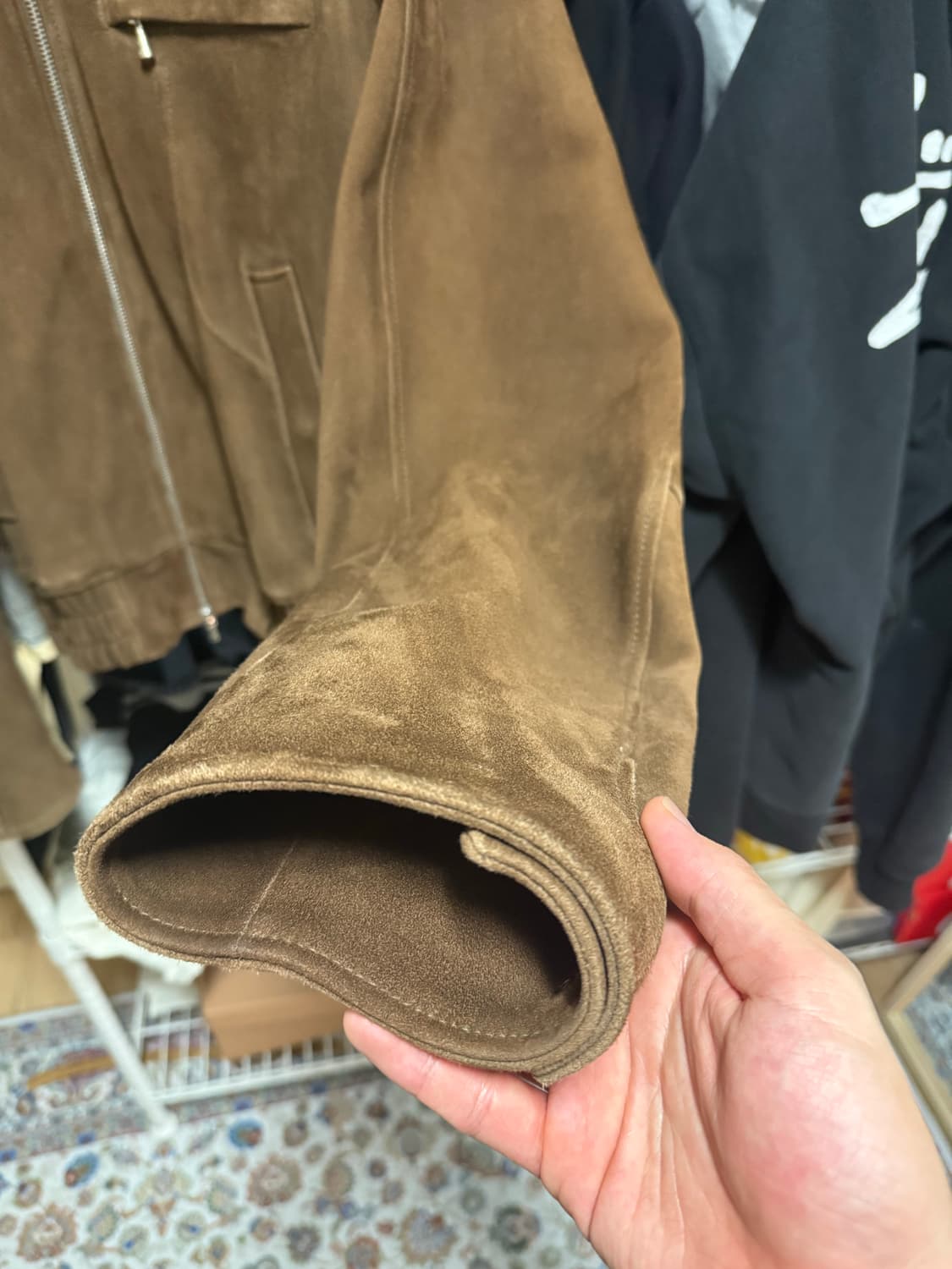 Stu 고트 스웨이드 자켓 (브라운 L) 상품이미지4