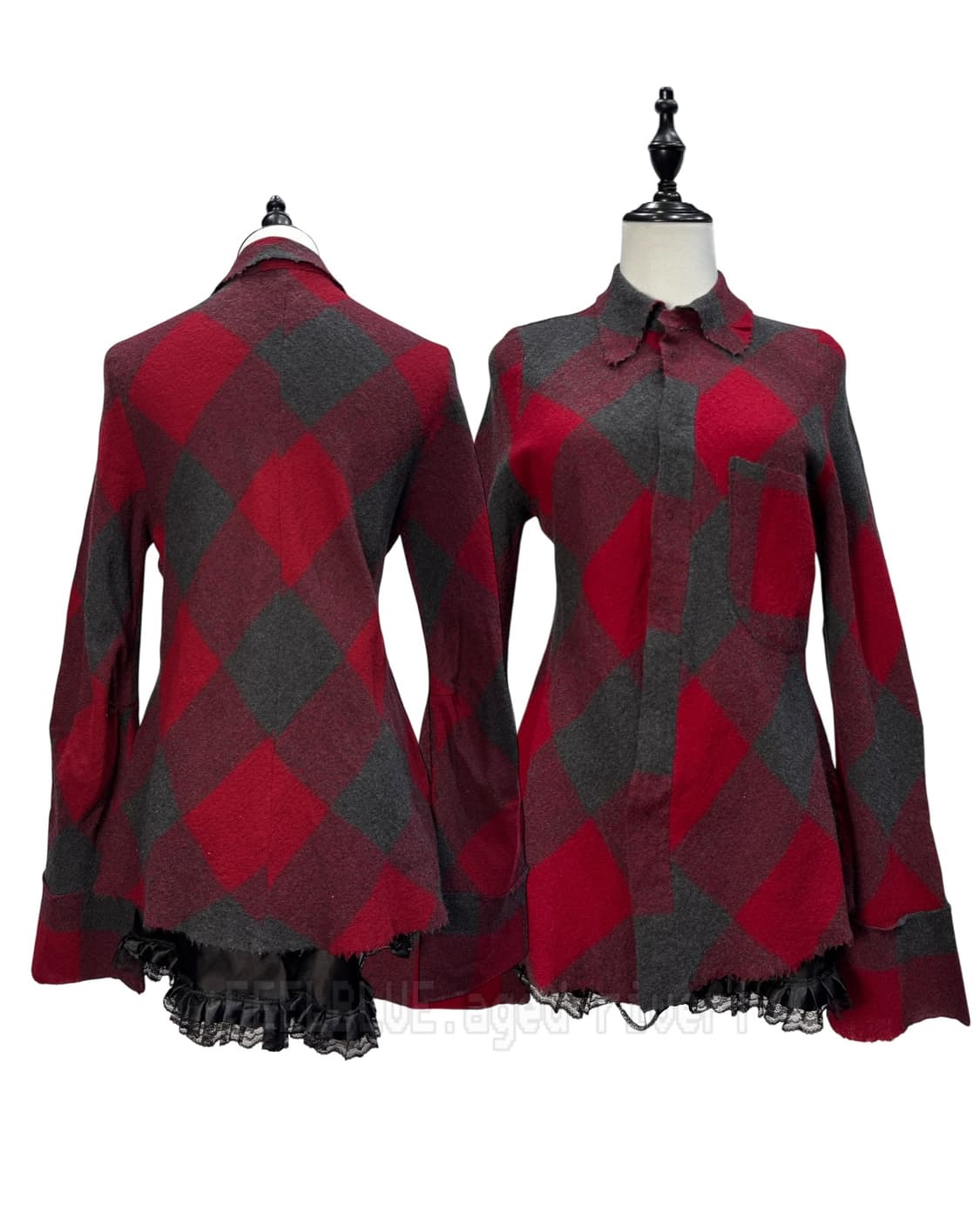 Tartan& Waist Corset& Fur Jacket 3pcs  상품이미지9