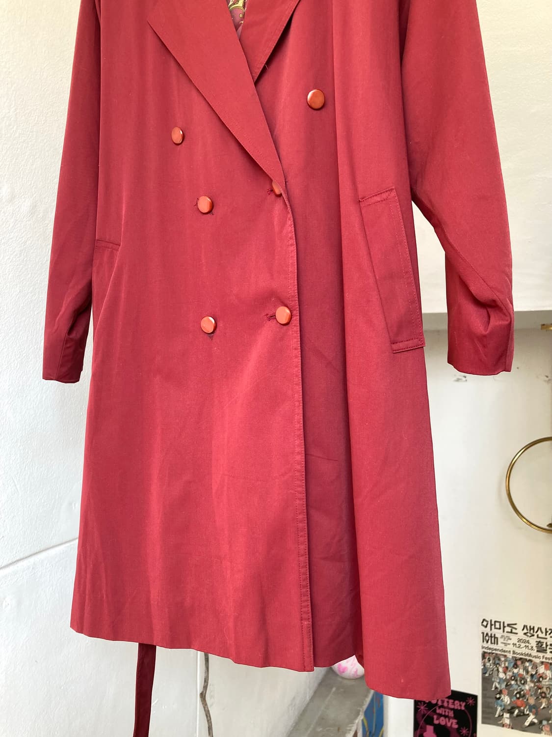 보들보들 버건디 트렌치 코트 상품이미지3